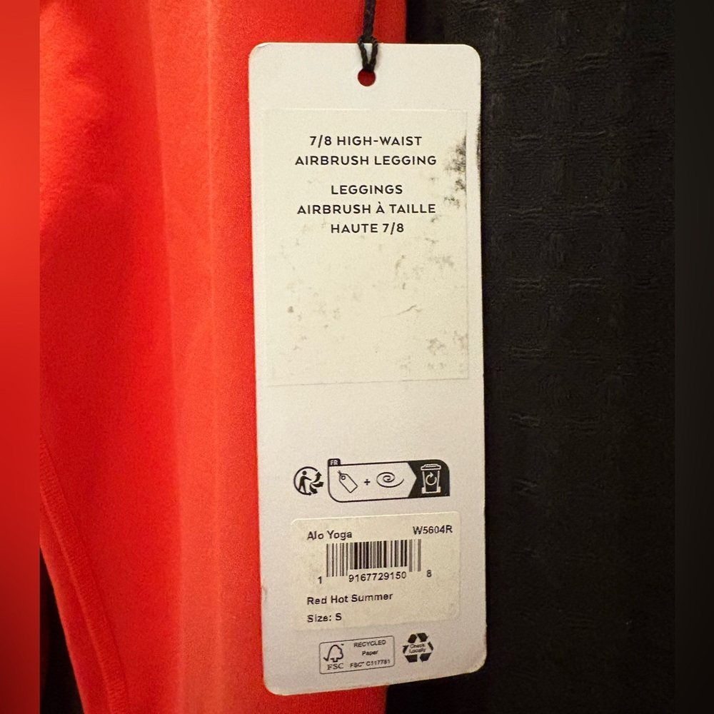 ALO Yoga 7/8 High-Waist Airbrush Legging Small Color: Red Hot Summer NWT - Picture 6 of 7
